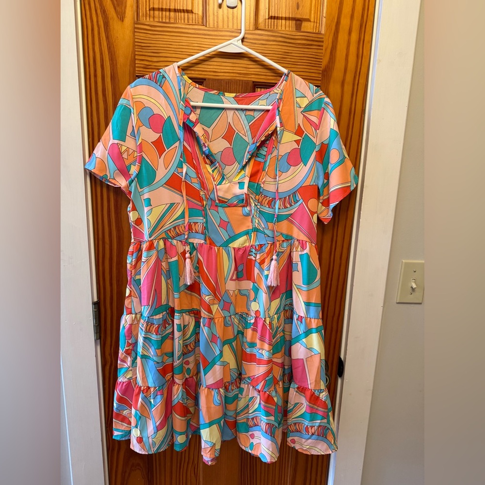 NEW Geometric Multicolor Women’s Dress, Medium